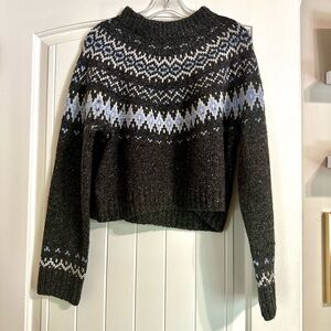 J. Crew Black and Blue Knit Sweater